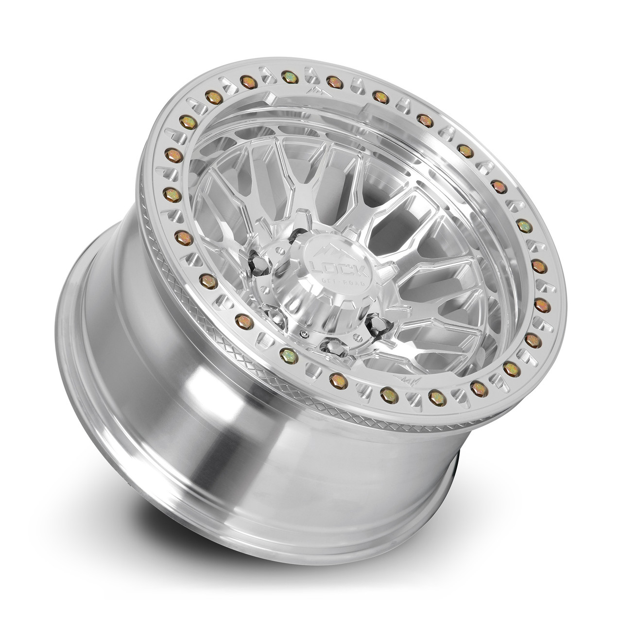 Set 4 17" Lock Offroad Invader Forged Beadlock 17x9 6x5.5 0mm Raw Machine Forged