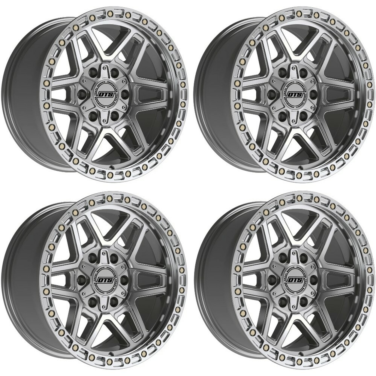 Set 4 18" Dropstars Trail Series 602MS Machined Silver 18x9 6x135 6x5.5 00mm Rim