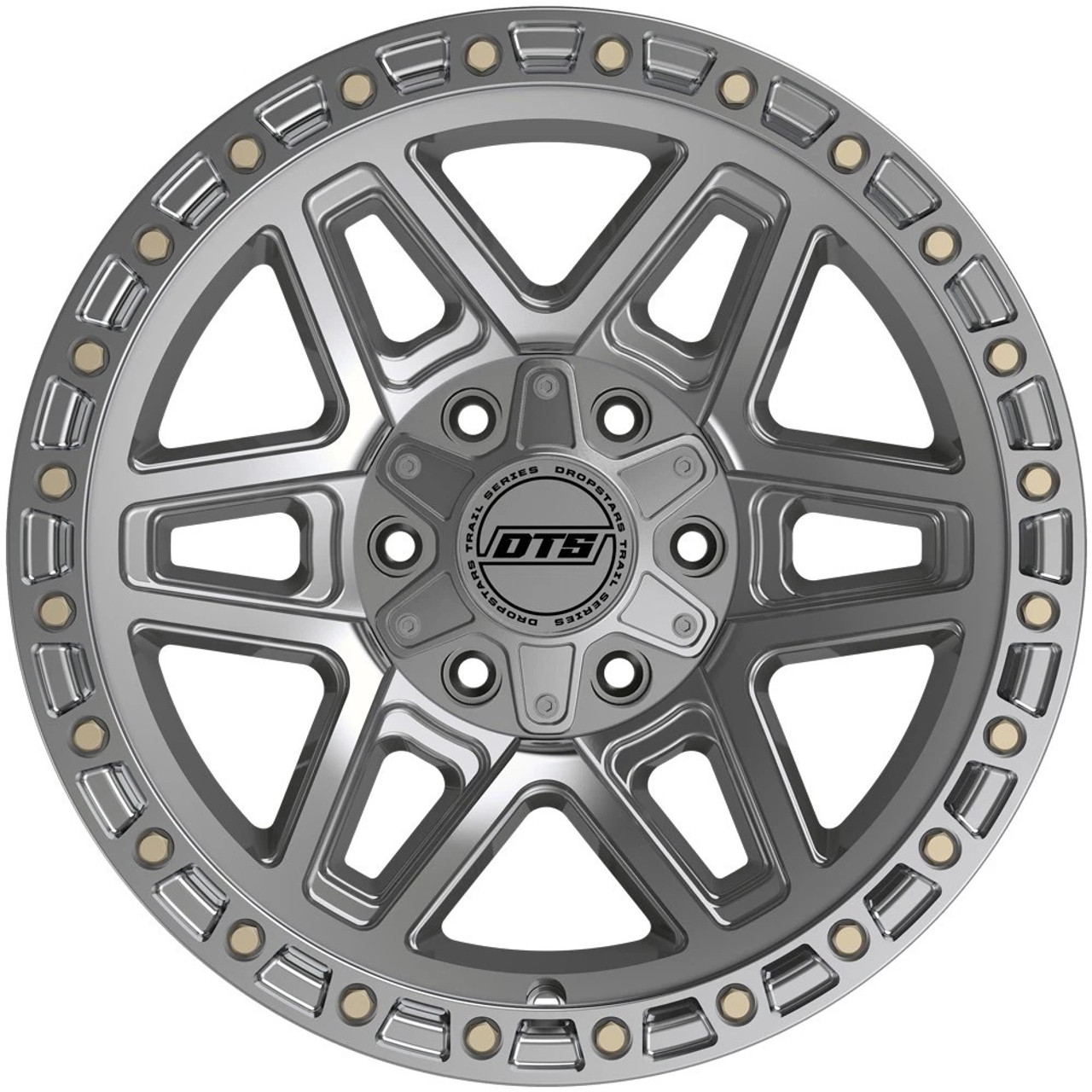 Set 4 18" Dropstars Trail Series 602MS Machined Silver 18x9 5x5 5x5.5 -12mm Rims
