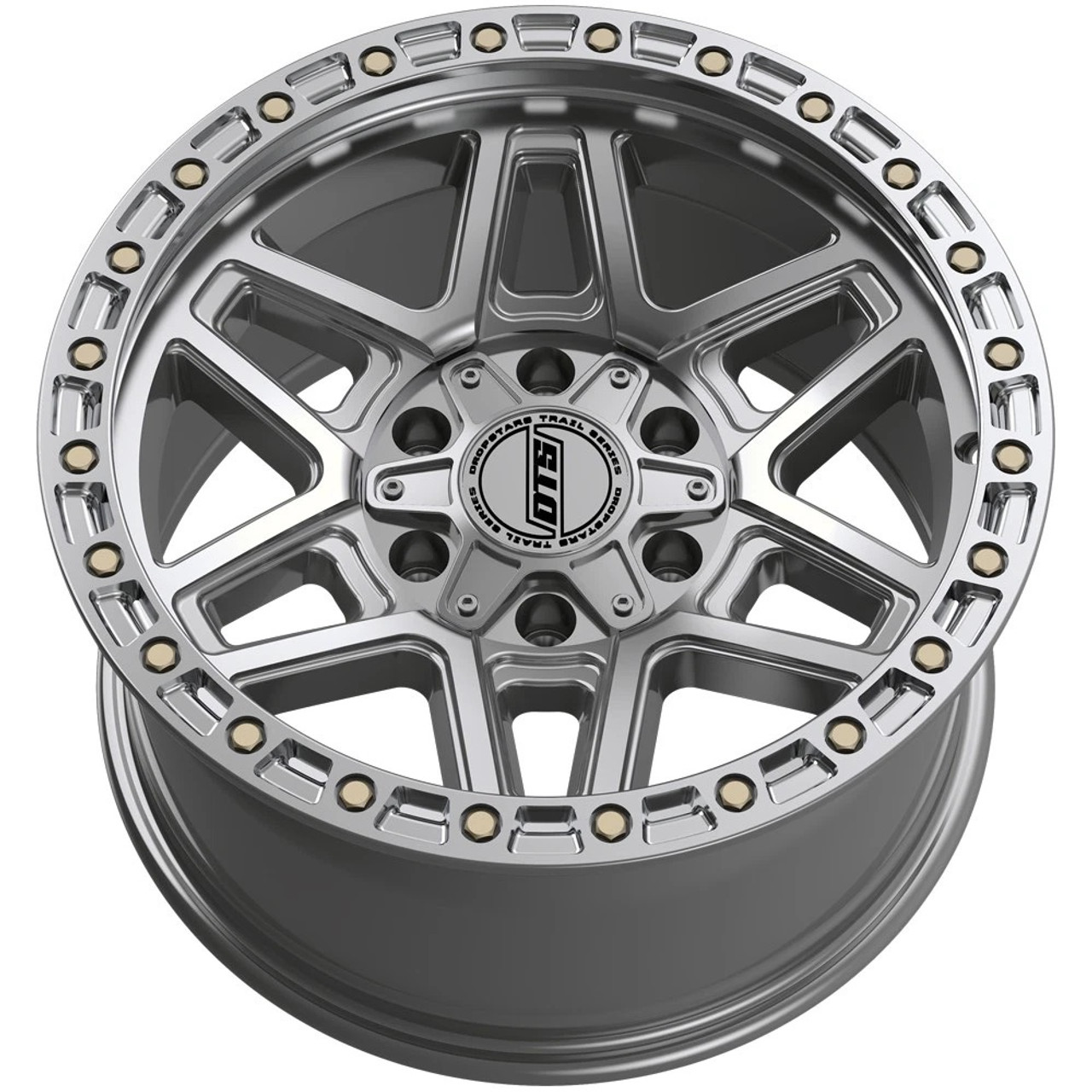 Set 4 18" Dropstars Trail Series 602MS Machined Silver 18x9 5x5 5x5.5 -12mm Rims