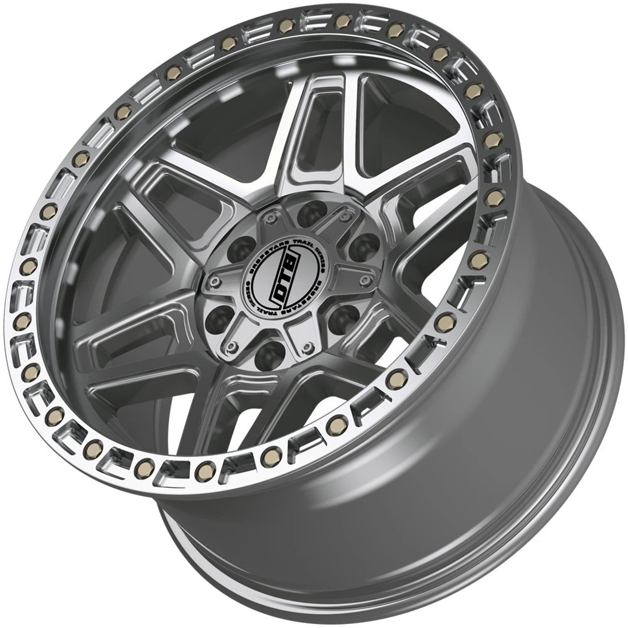 Set 4 18" Dropstars Trail Series 602MS Machined Silver 18x9 5x5 5x5.5 -12mm Rims