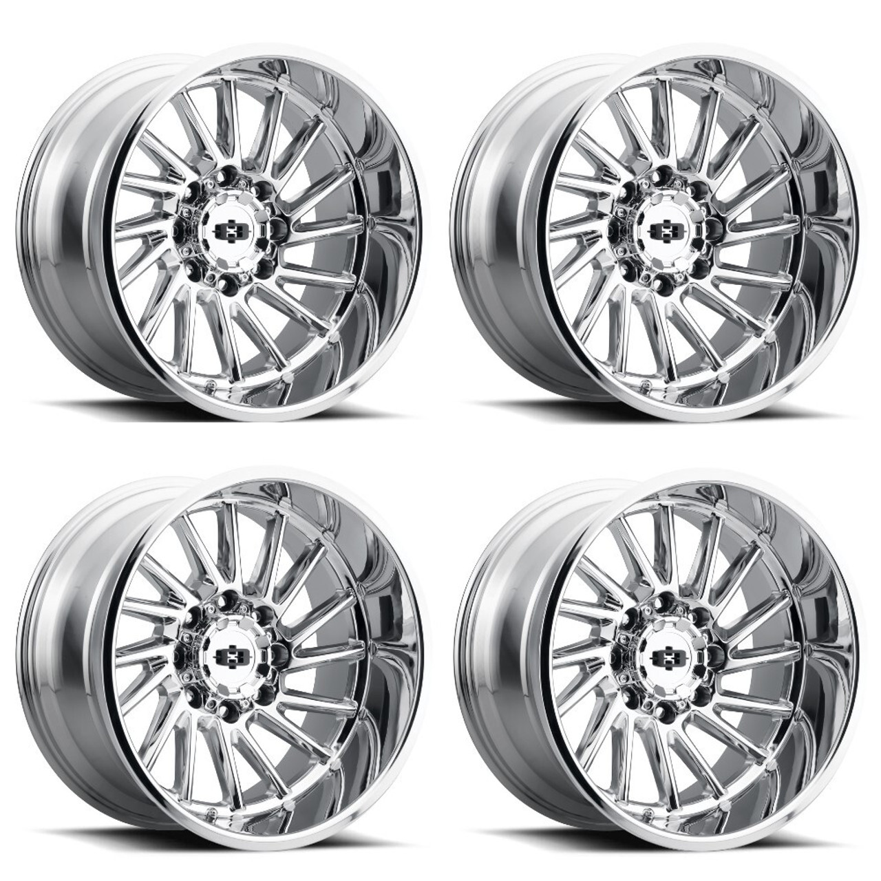 Set 4 22" Vision 306 Chrome 22x10 Wheels 5x5 (5x127) -19mm Rims