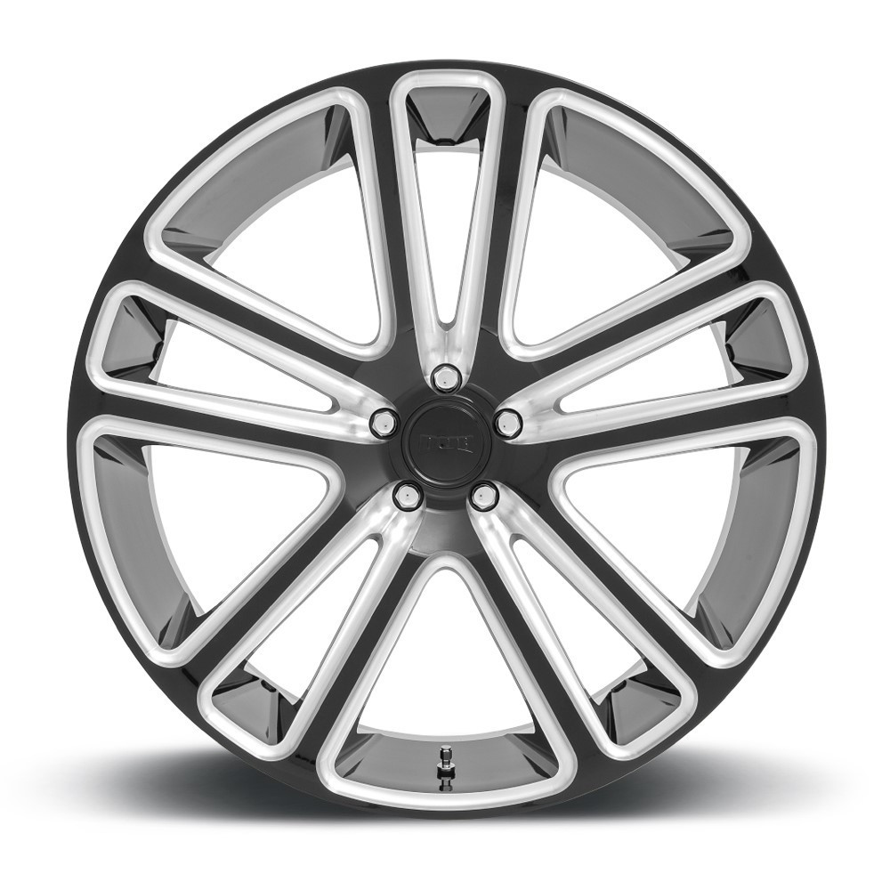 DUB 1PC S255 Flex 24x10 5x5.0 Gloss Black Milled Wheel 24" 10mm For Chevy GMC