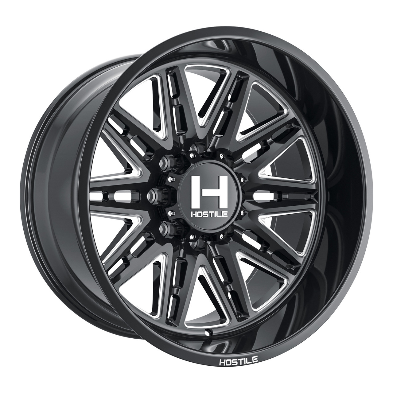 20" Hostile H126 Maniac Blade Cut 20x9 Wheel 8x180 12mm For Chevy GMC Truck Rim