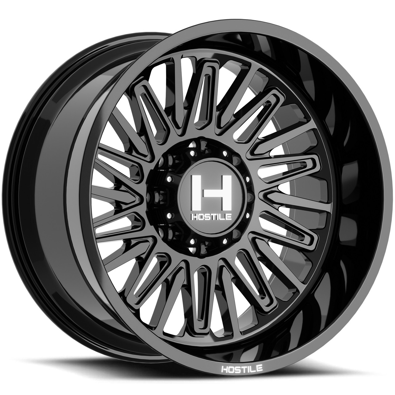 20" Hostile H143 Rampage Asphalt 20x10 Wheel 8x180 -19mm For Chevy GMC Truck Rim