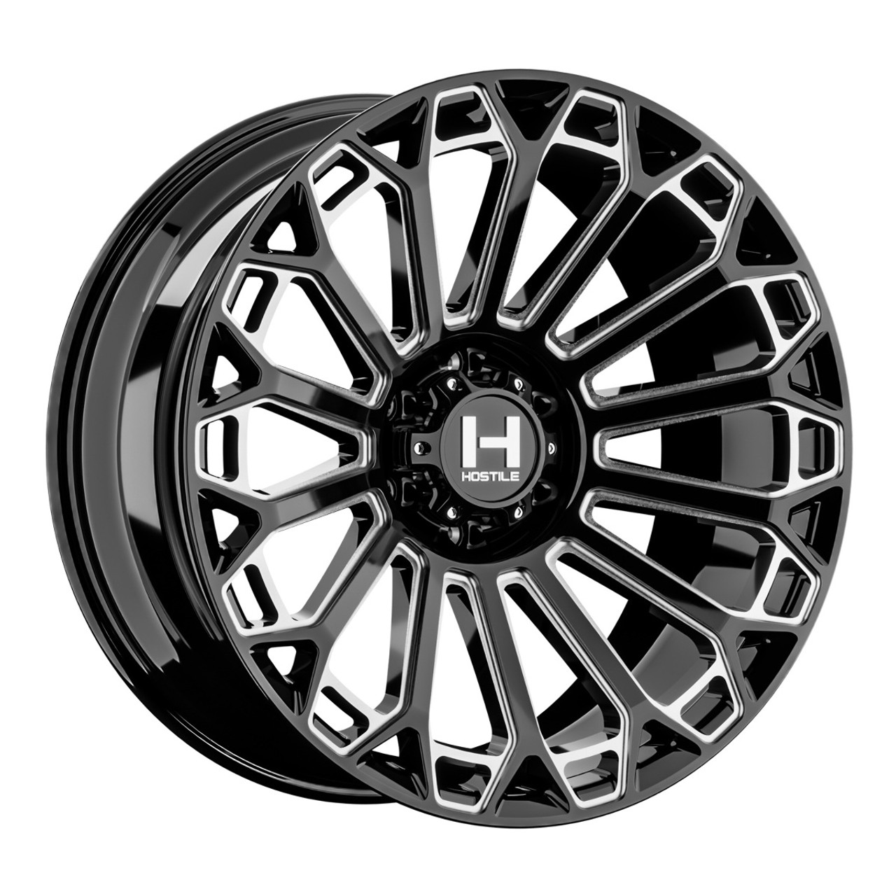 22" Hostile H142 Warrior Blade Cut 22x12 Wheel 6x5.5 -44mm Lifted Truck Suv Rim