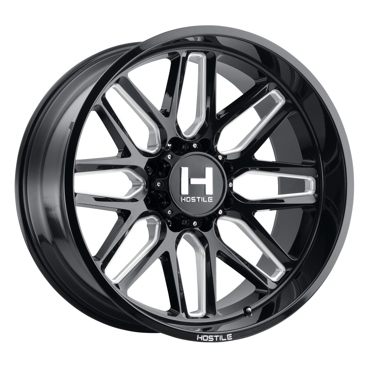 22" Hostile H120 Vulcan Blade Cut 22x10 Wheel 8x180 -25mm For Chevy GMC Rim