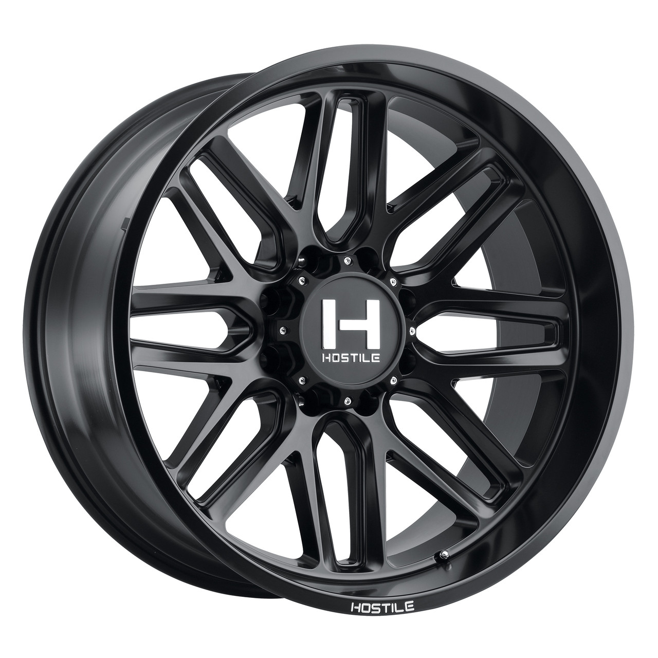 Set 4 20" Hostile H120 Vulcan Asphalt 20x10 Wheels 8x6.5 -19mm Lifted Truck Rims
