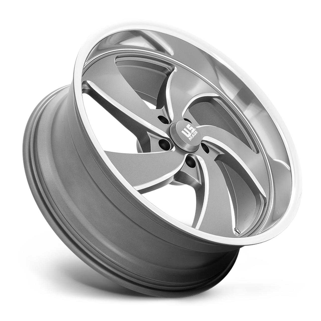 US Mag  U133 Desperado 22x8.5 5x4.75 Anthracite Milled Diamond Right Wheel 22" 1mm