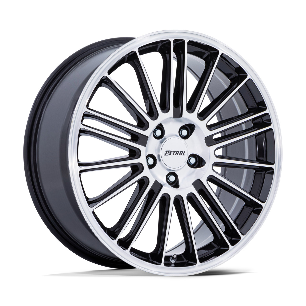 18" Petrol PE001 P1D 18x8 5x110 40mm Gloss Black Machined Face Sedan Coupe Wheel Car Rim