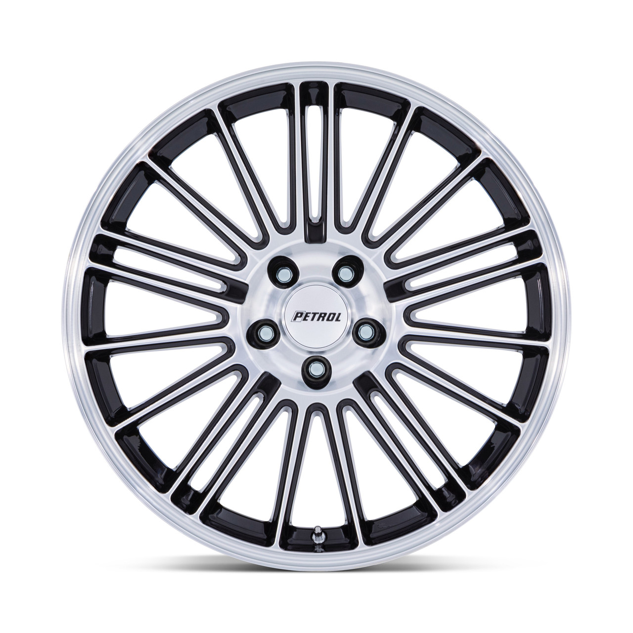 18" Petrol PE001 P1D 18x8 5x110 40mm Gloss Black Machined Face Sedan Coupe Wheel Car Rim