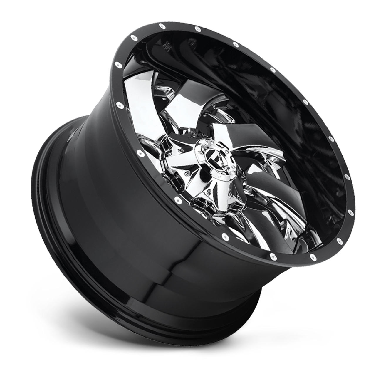 Set 4 Fuel 2PC D240 Cleaver 20x9 8x170 Chrome Plated Gloss Black Wheels 20" 20mm