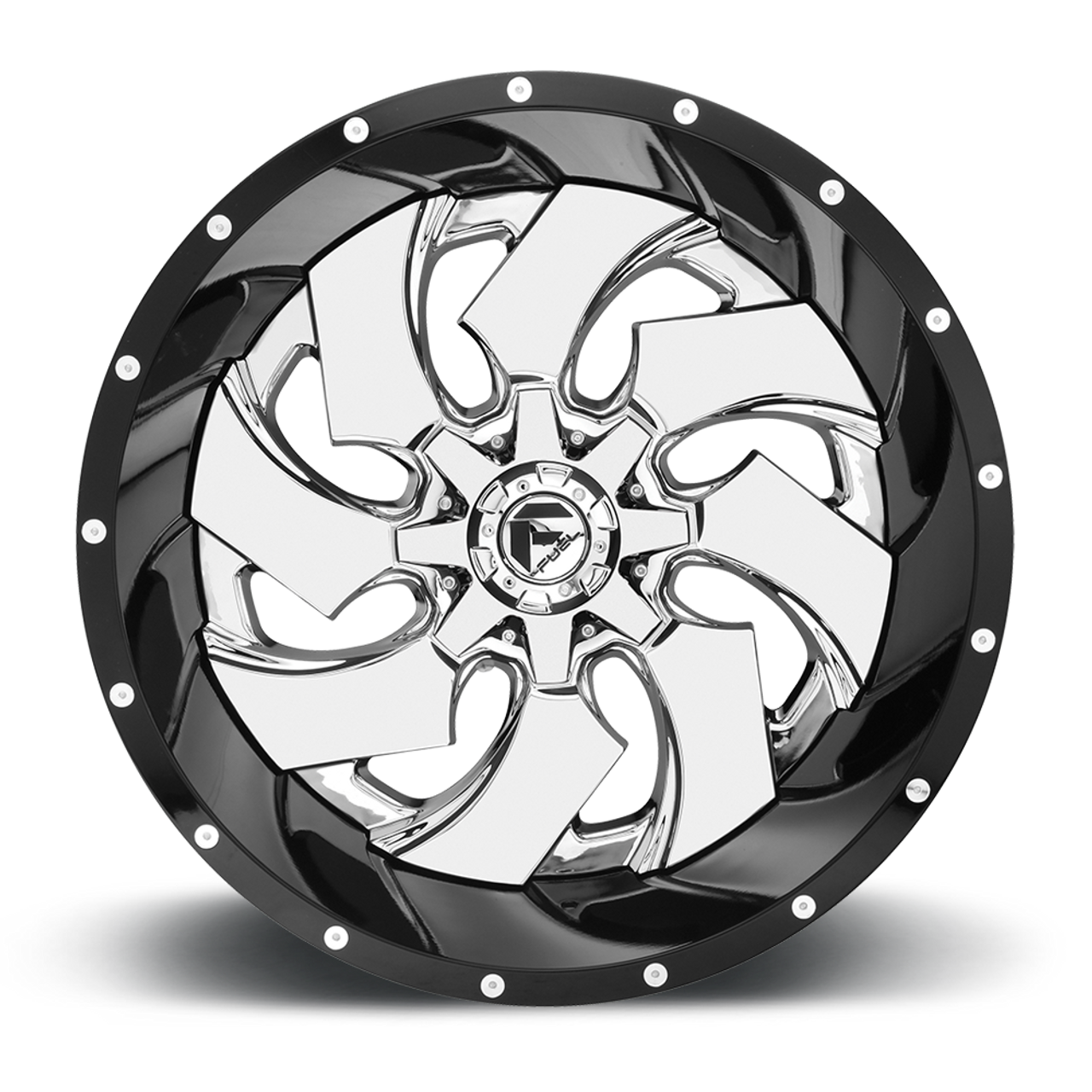 Set 4 Fuel 2PC D240 Cleaver 20x9 8x170 Chrome Plated Gloss Black Wheels 20" 20mm