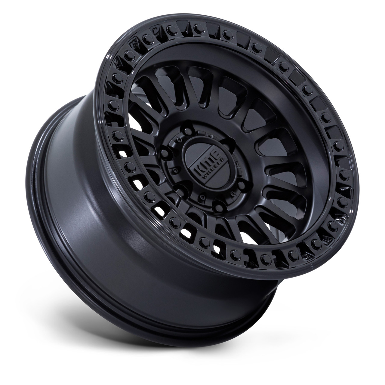 18" KMC KM552 IMS 18x9 8x6.5 18mm Matte Black Gloss Black Lip Offroad Truck Rim