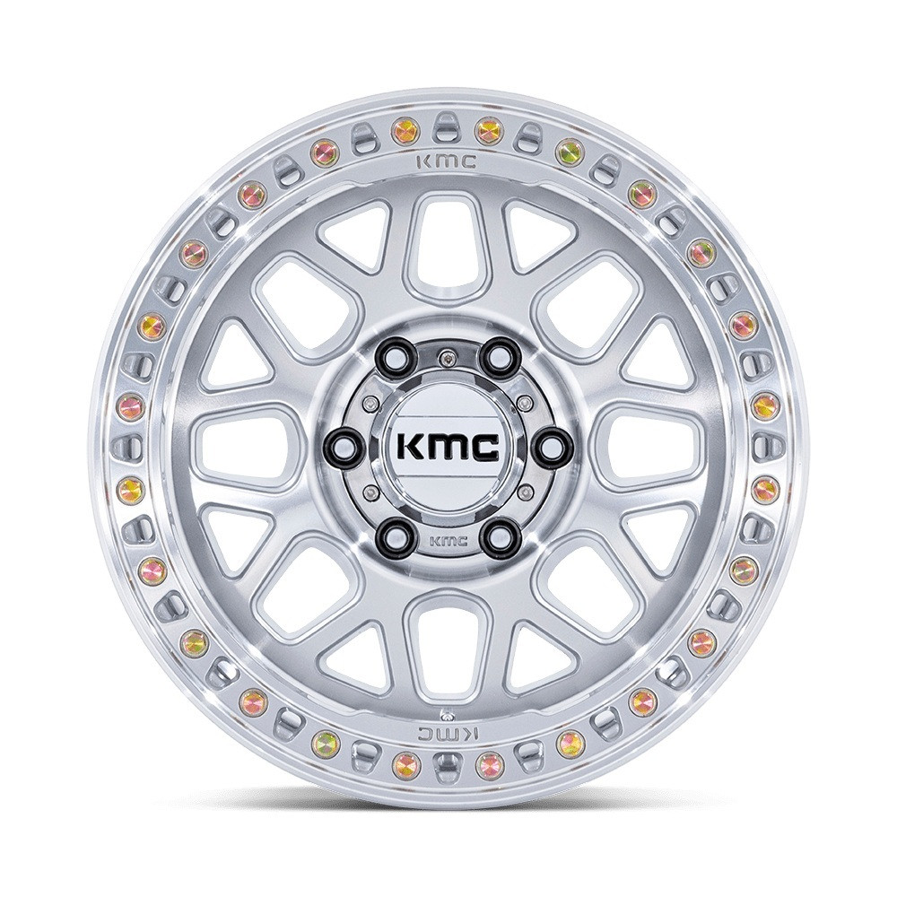 Set 4 17" KMC KM549 GRS Gloss Silver W/ Machined Face 17x9 Wheels 5x5  0mm Rims