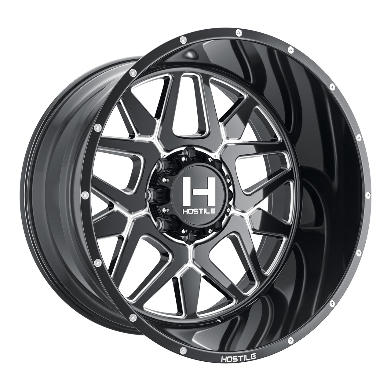 Set 4 20" Hostile H128 Diablo Blade Cut 20x9 8x180 12mm Wheels For Chevy GMC Rim