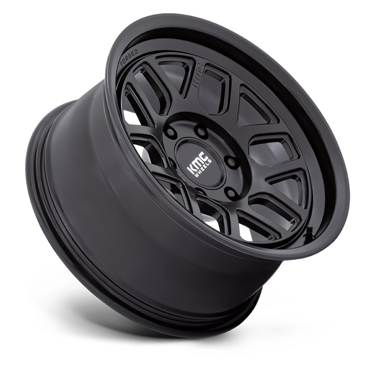 18" KMC KM451 MESA FORGED MONOBLOCK Satin Black 18x9 Wheel 8x180  0mm Rim