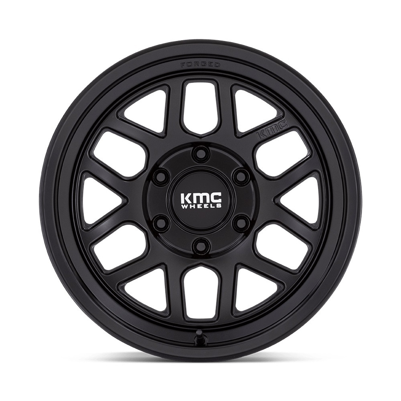 18" KMC KM451 MESA FORGED MONOBLOCK Satin Black 18x9 Wheel 8x180  0mm Rim