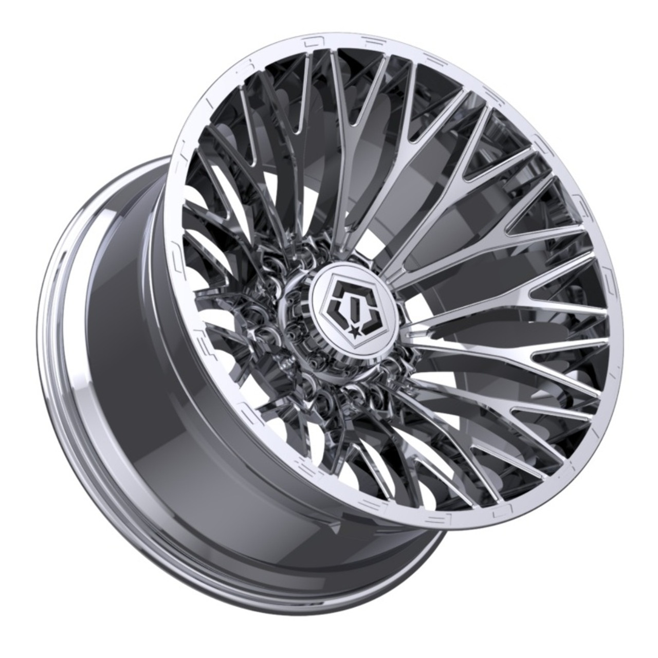 20" TIS 566C Chrome 20x10 Wheel 8x6.5 -24mm Lifted For Chevy GMC Ram Ford Rim