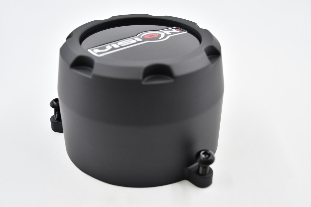 C398SB-8V 8 Lug Wheel Center Cap - Chrome Hub Cap for 8-Lug Wheels | Durable & Stylish Vision 398 Manx 412 Rocker C398SB-8V Satin Black Center Cap 8x6.5 8x180 8x170