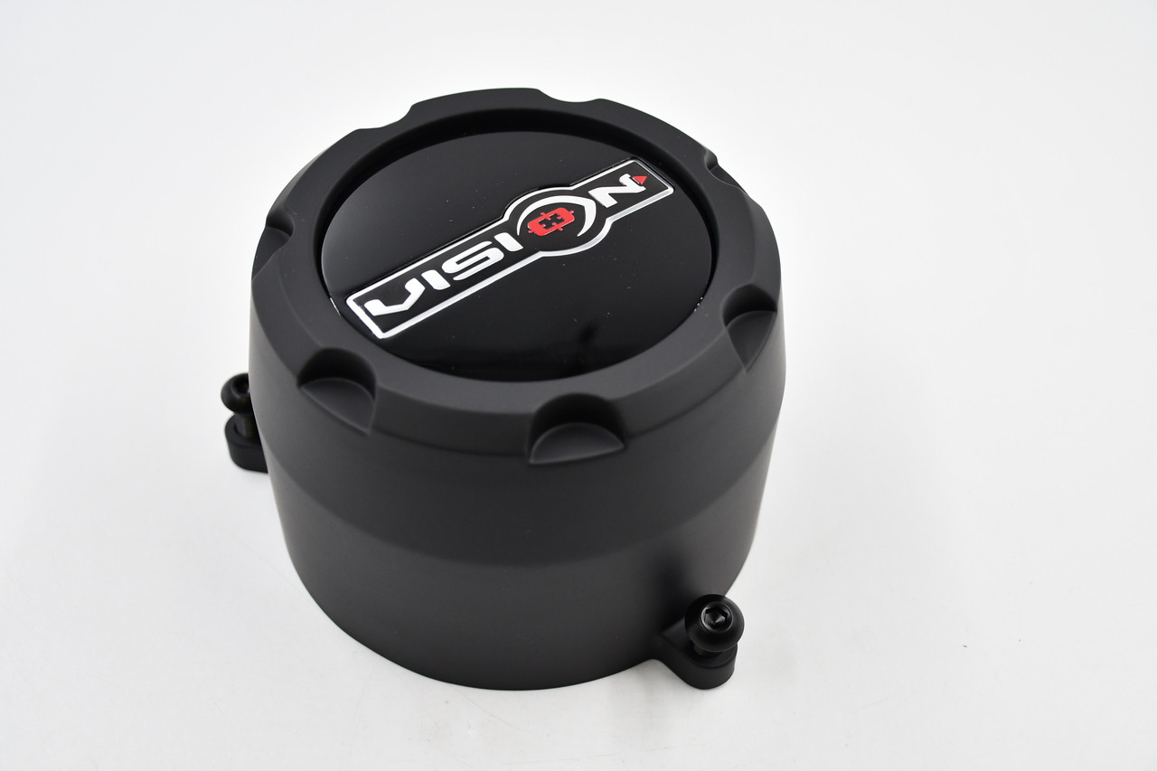 C398SB-8V 8 Lug Wheel Center Cap - Chrome Hub Cap for 8-Lug Wheels | Durable & Stylish Vision 398 Manx 412 Rocker C398SB-8V Satin Black Center Cap 8x6.5 8x180 8x170