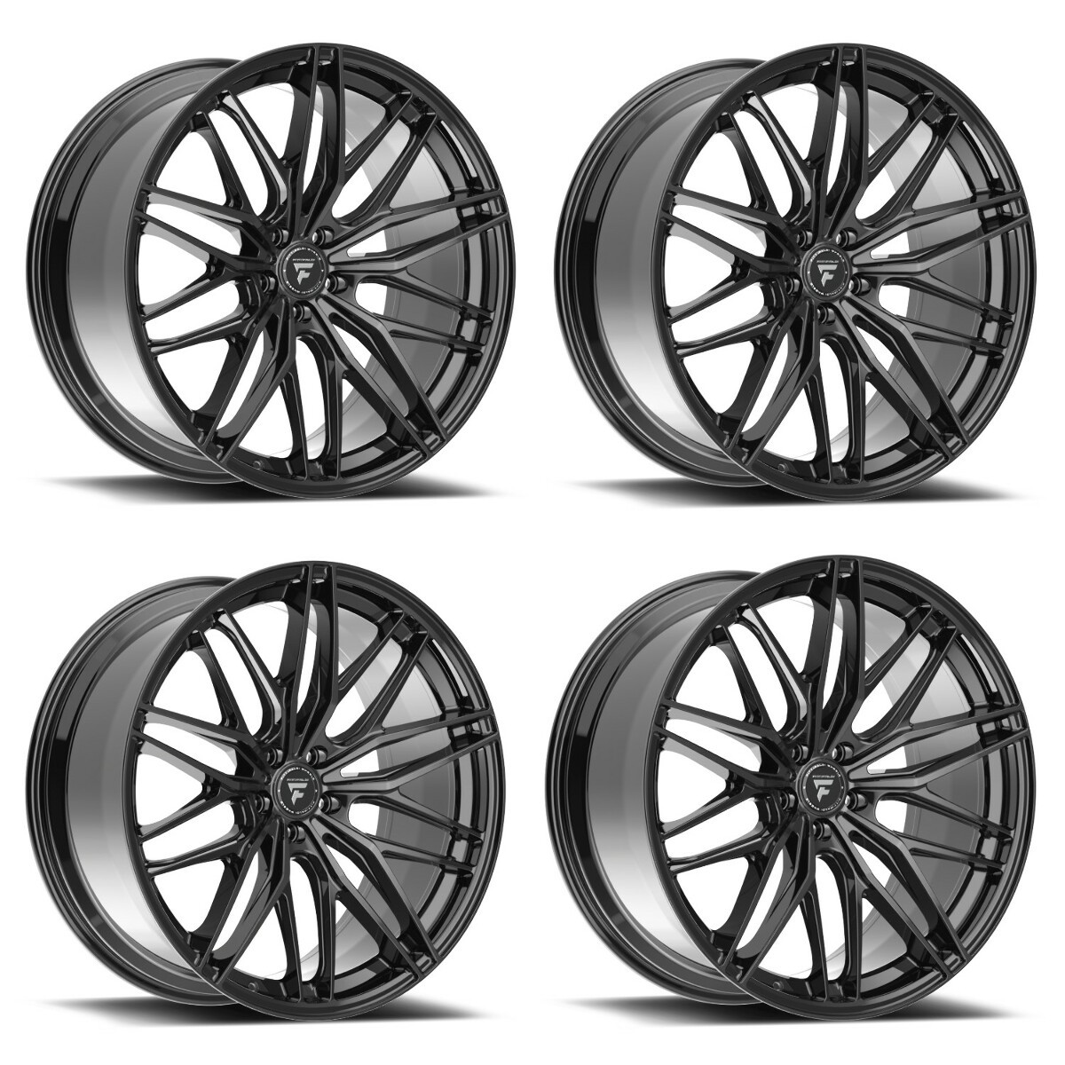 Set 4 22" Fittipaldi Street FS372B 22x9 5x112 35mm Wheels Gloss Black Rims