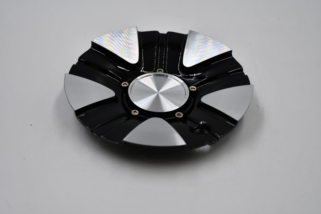 Von Max Machined/Gloss Black Wheel Center Cap Hub Cap (NL)PCA4630-3 6.25" No screw, wrench or logo insert