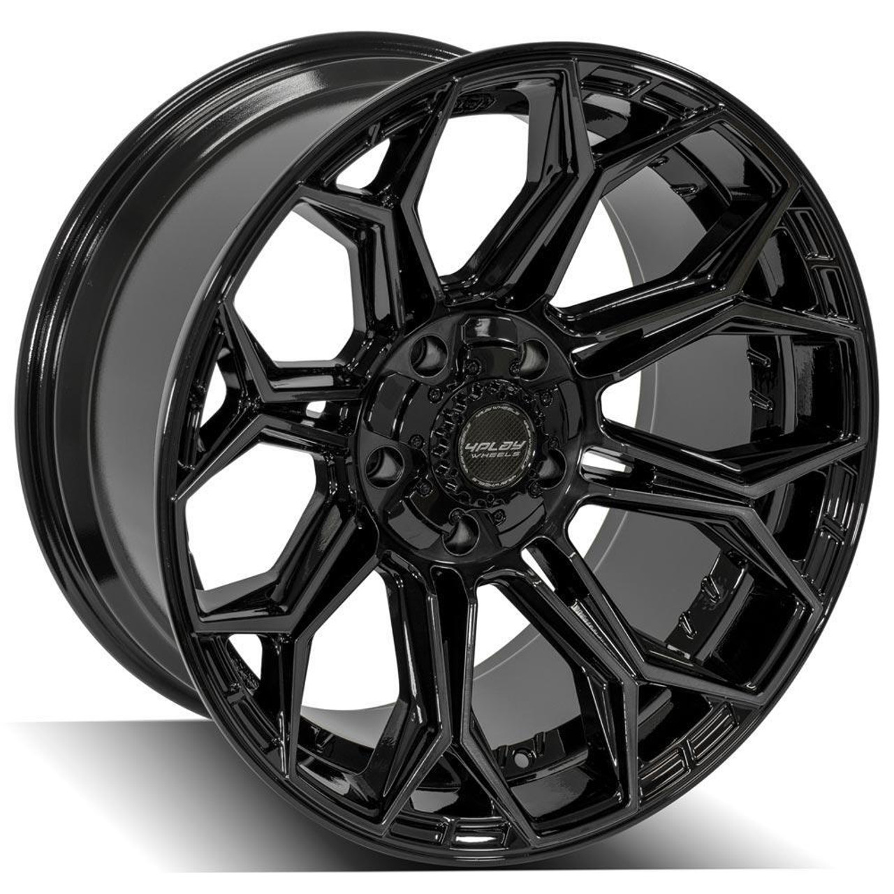 22" 4PLAY 4P83 Gloss Black Brushed Face & Tinted Clear 22x9 6x5.5 6x135 12mm Rim