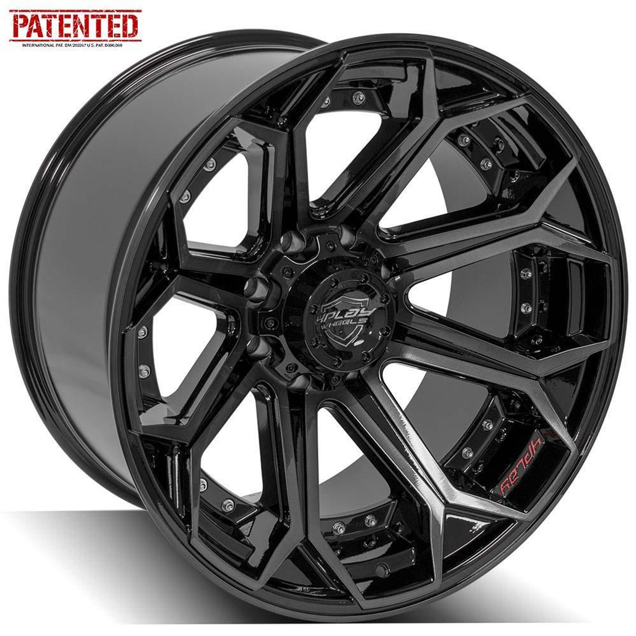 20" 4PLAY 4P80R 20x9 5x5 5x5.5 0mm Gloss Black Brushed Face & Tinted Clear Wheel