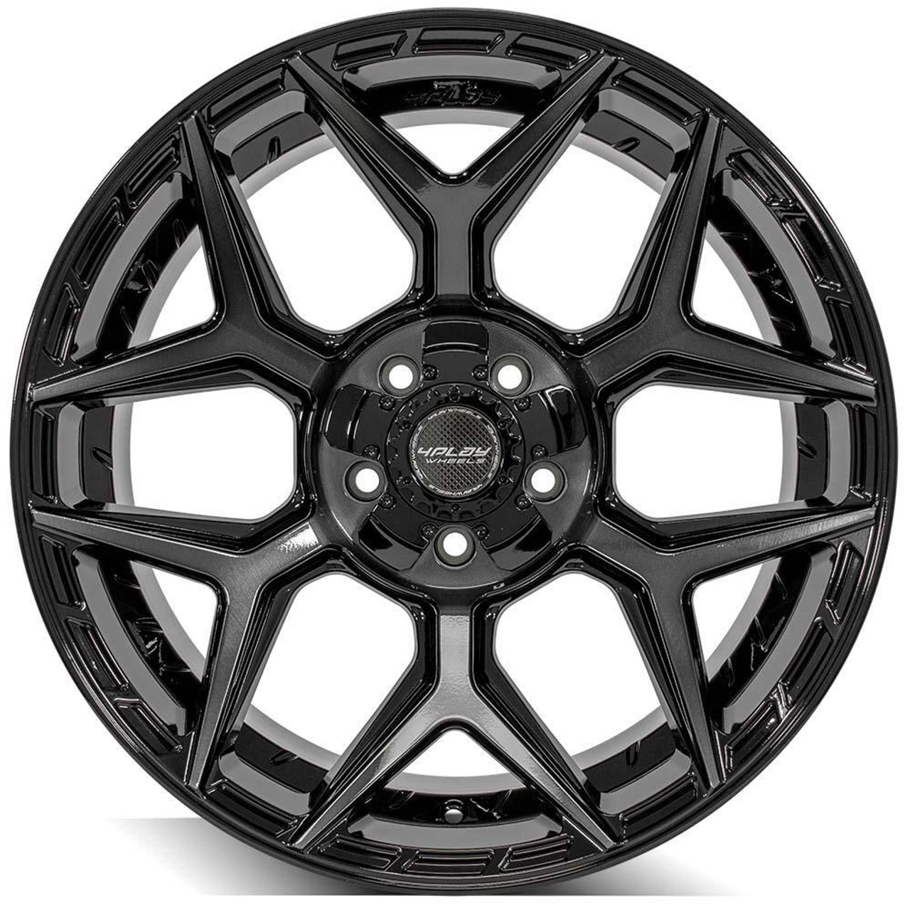 22" 4PLAY 4P06 22x9 6x5.5 6x135 12mm Gloss Black Brushed Face & Tinted Clear Rim
