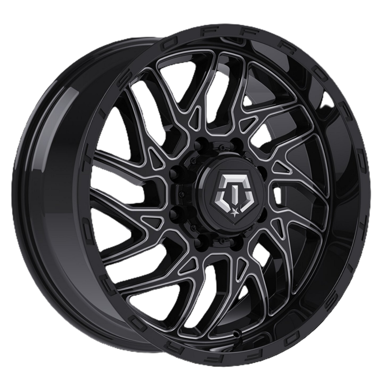 Set 4 18" TIS 544BM 2.0 Gloss Black w/ Milled Accents 18x9 Wheel 8x6.50 Rim 18mm