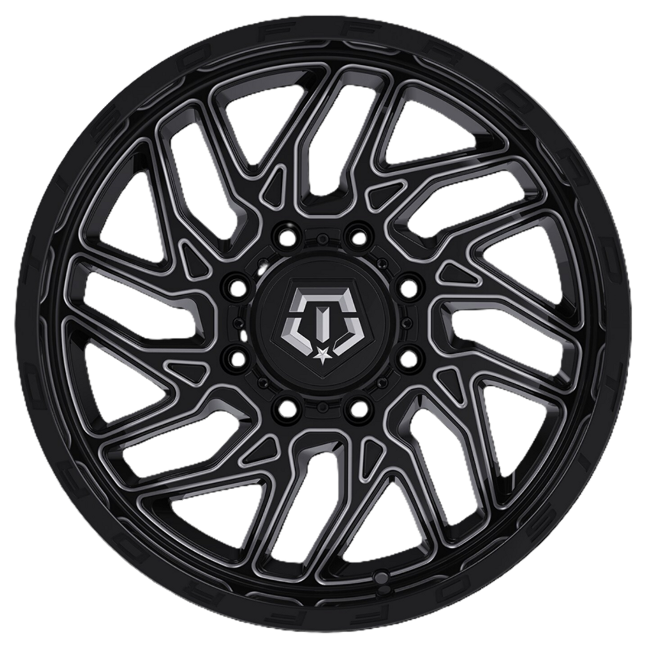 Set 4 18" TIS 544BM 2.0 Gloss Black w/ Milled Accents 18x9 Wheel 8x6.50 Rim 18mm