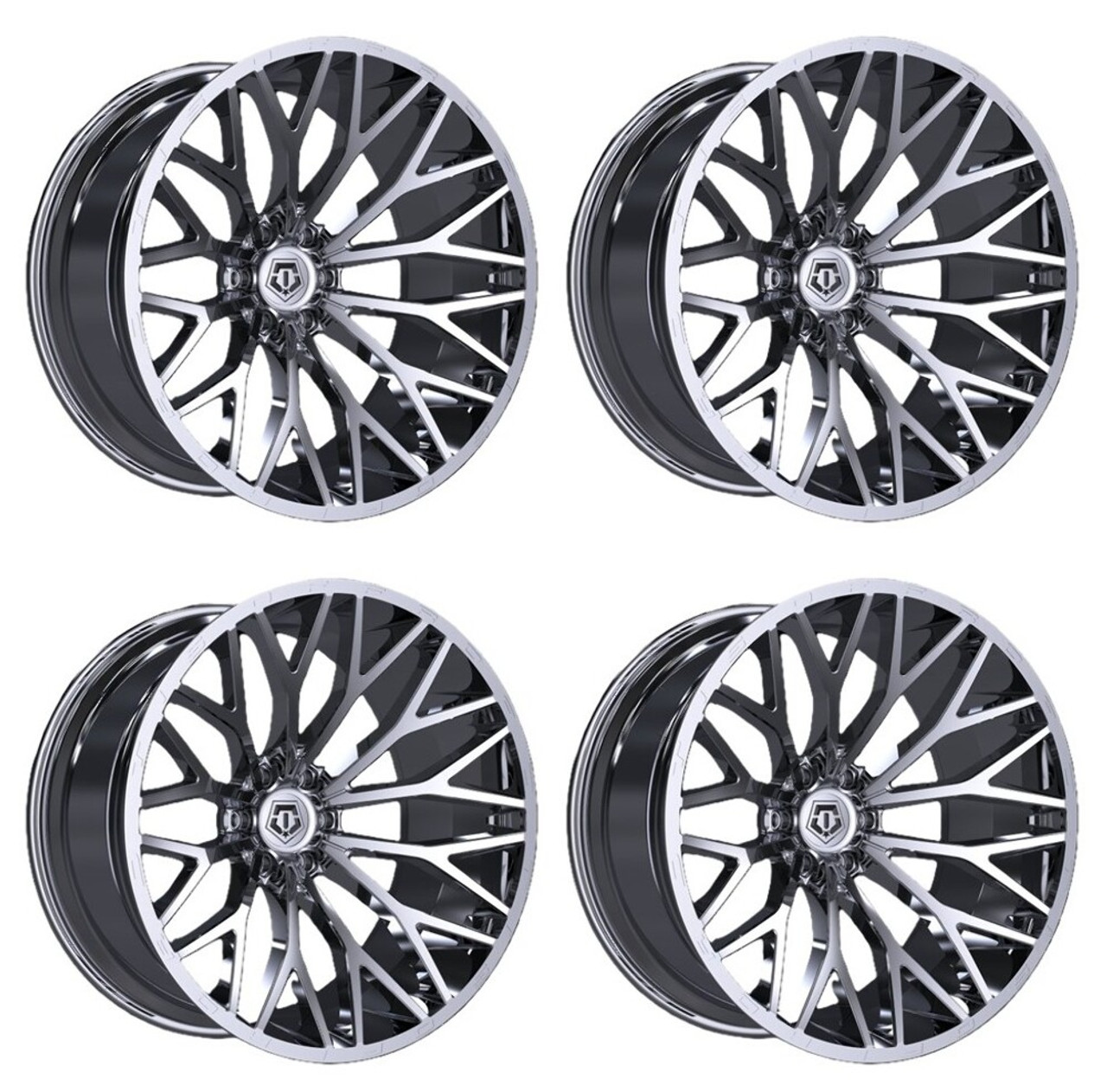 Set 4 20" TIS 566C Chrome 20x12 Wheels 6x135 Rims -44mm For Ford Lincoln