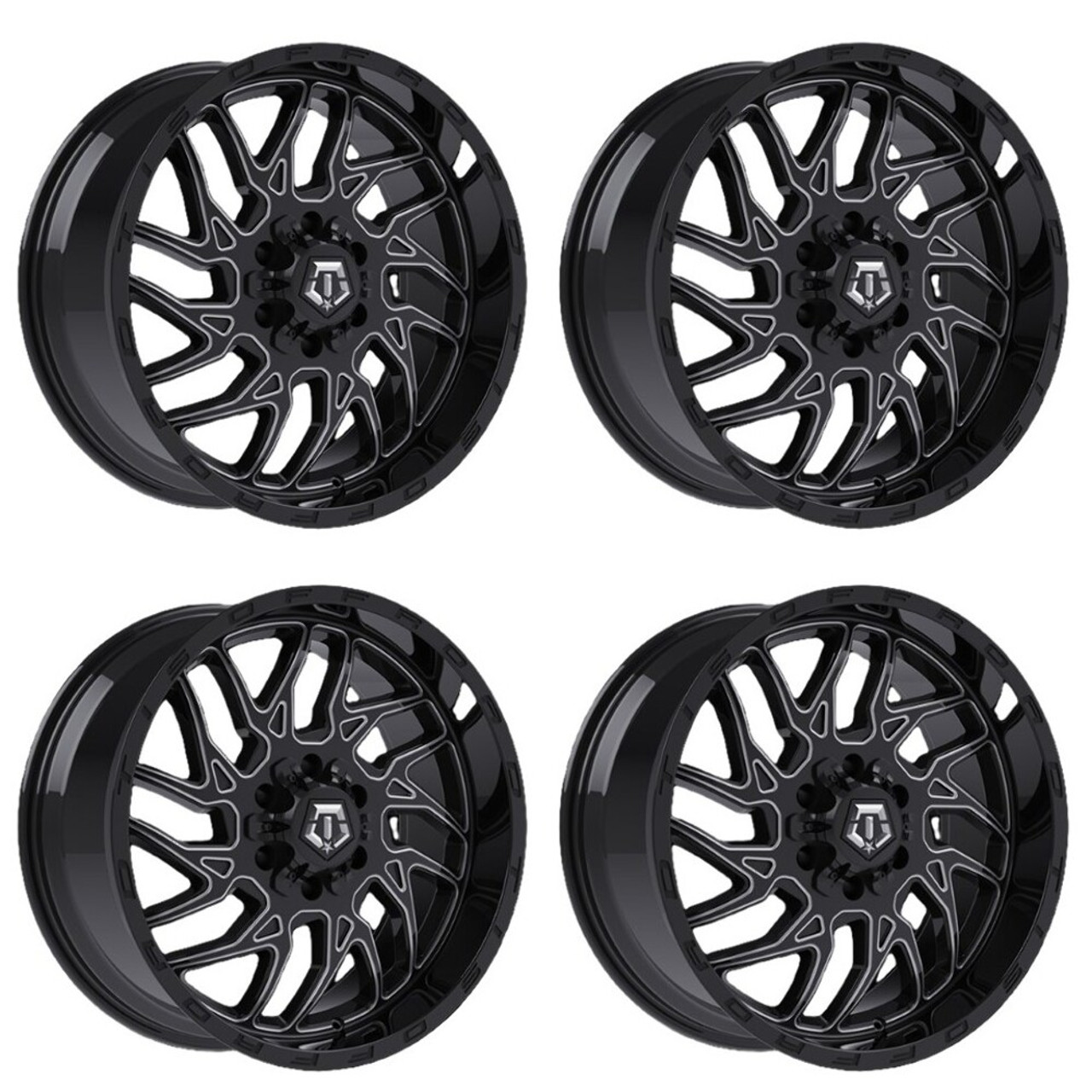 Set 4 18" TIS 544BM 2.0 Gloss Black Milled 18x9 Wheel 6x135 6x5.5 +18mm Rim