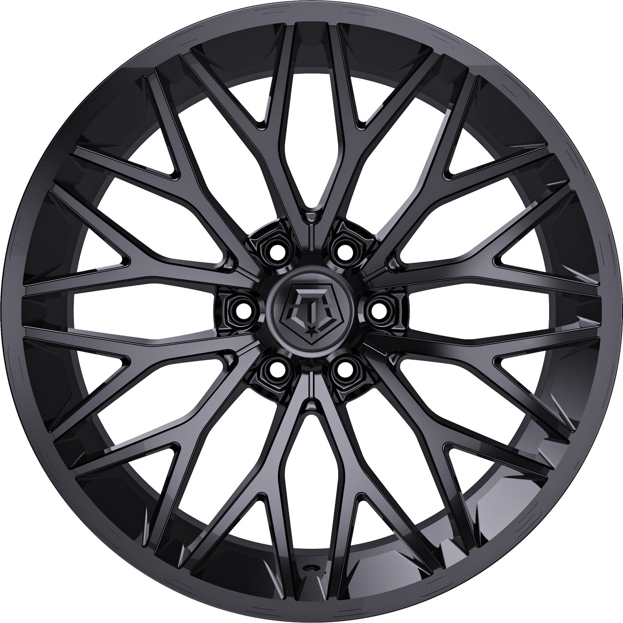 22" TIS 566B 22x12 8x180 -44mm Wheel Gloss Black & Painted Lip Logo Lifted Rim
