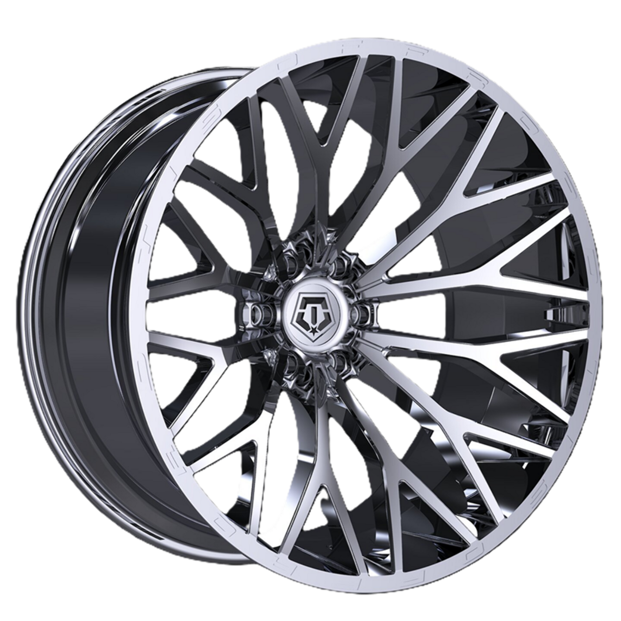 24" TIS 566C Chrome 24x12 Wheel 6x135 Rim -44mm For Ford Lincoln