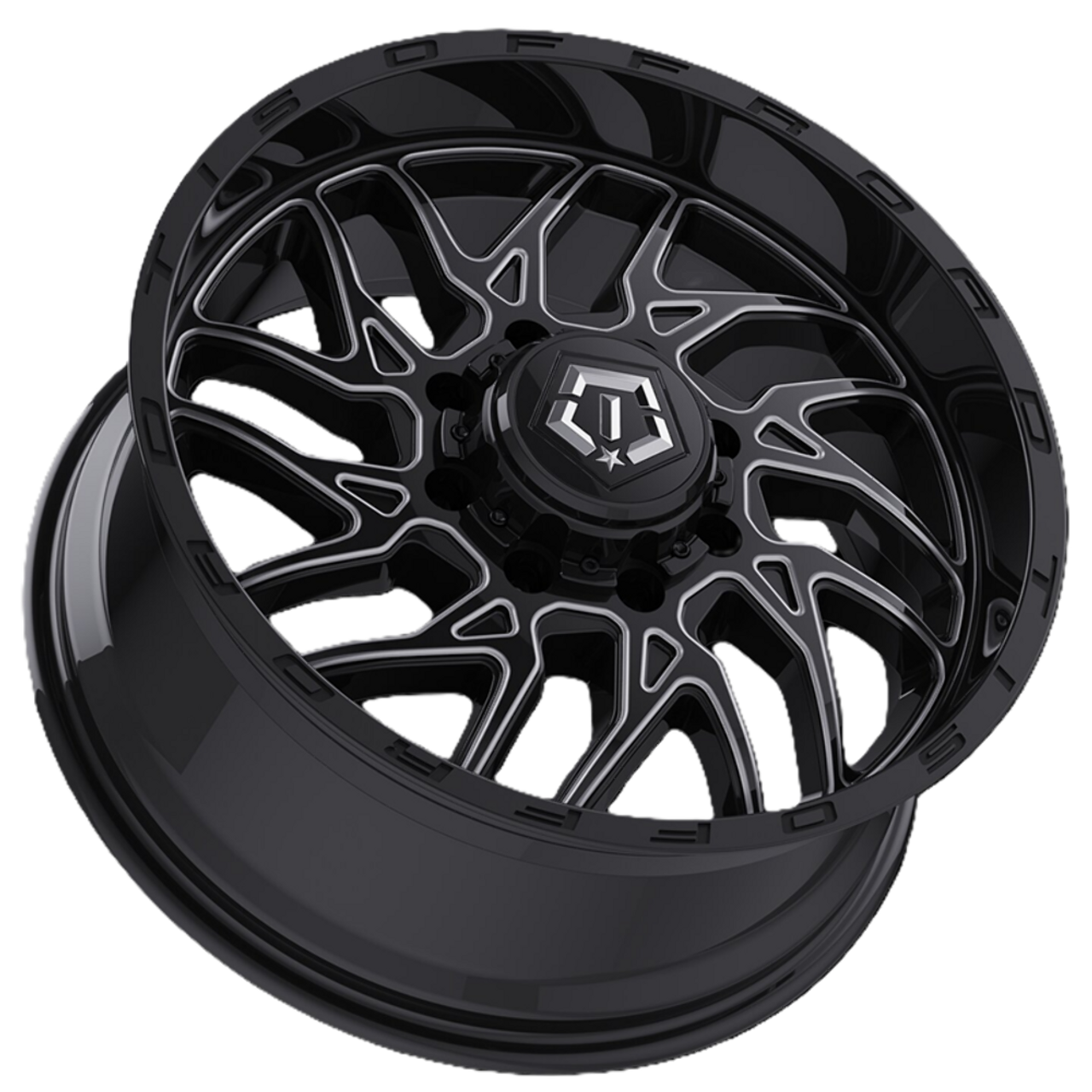 20" TIS 544BM 2.0 Gloss Black w/ Milled Accents 20x10 Wheel 8x170 -20mm Rim