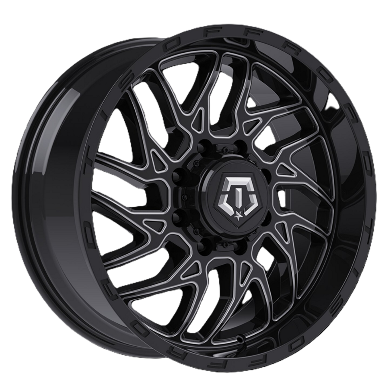 18" TIS 544BM 2.0 Gloss Black w/ Milled Accents 18x9 Wheel 8x6.50 Rim 18mm