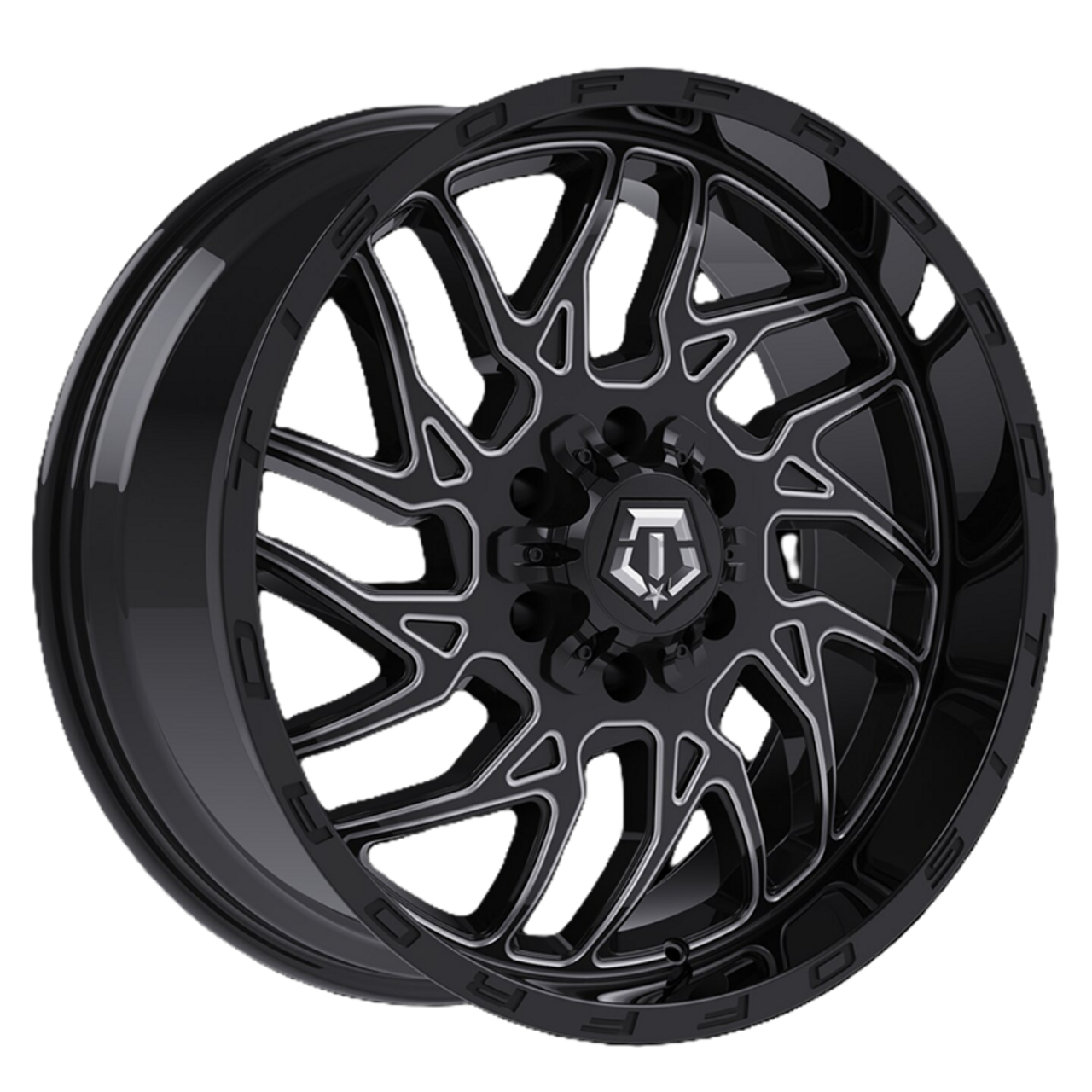 20" TIS 544BM 2.0 Gloss Black w Milled Accents 20x10 Wheel 6x135 6x5.5 -20mm Rim