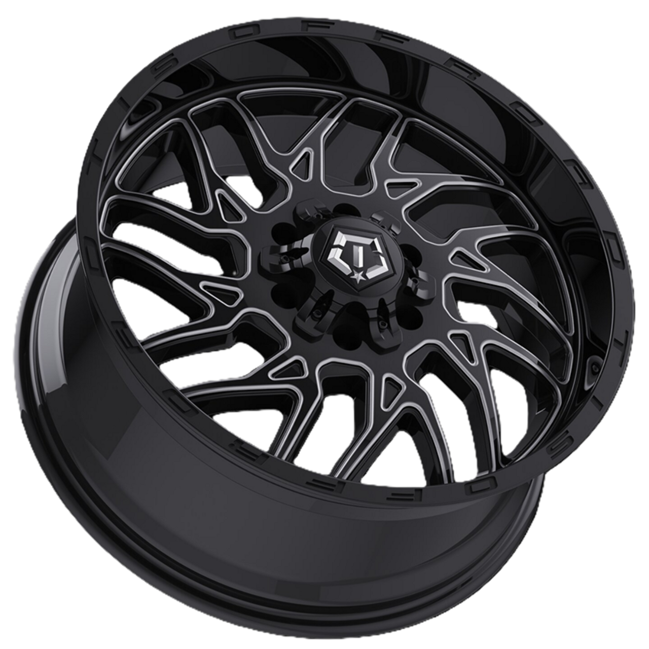 20" TIS 544BM 2.0 Gloss Black w Milled Accents 20x10 Wheel 6x135 6x5.5 -20mm Rim