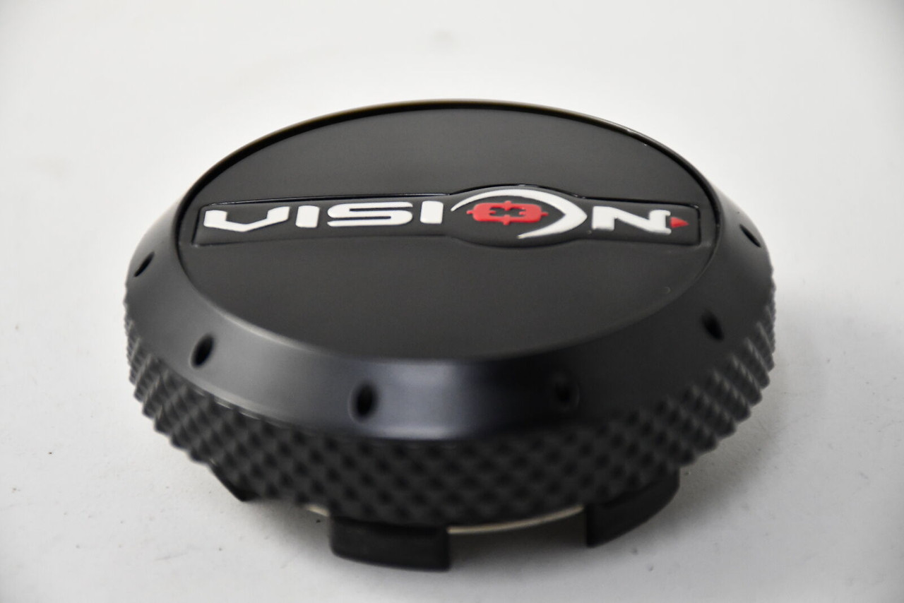 Vision Matte Black Push Thru Center Cap Hub Cap C-228-2
