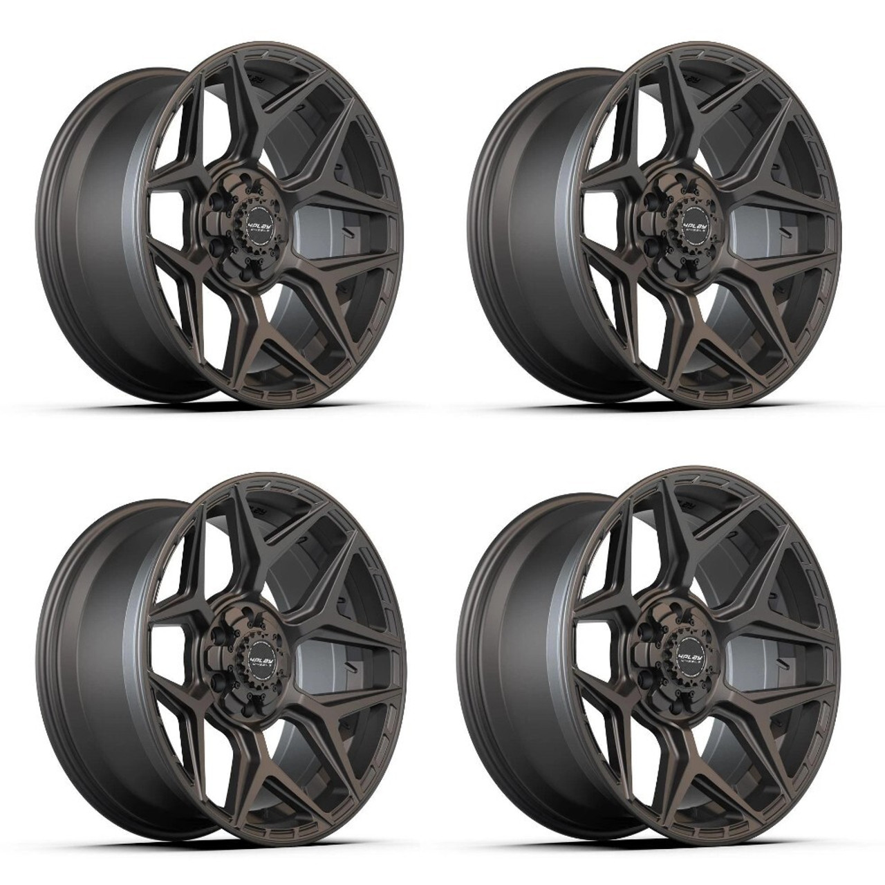Set 4 20" 4PLAY 4P06 Satin Black 20x9 6x5.5 6x135 0mm Wheels Truck Suv Rims
