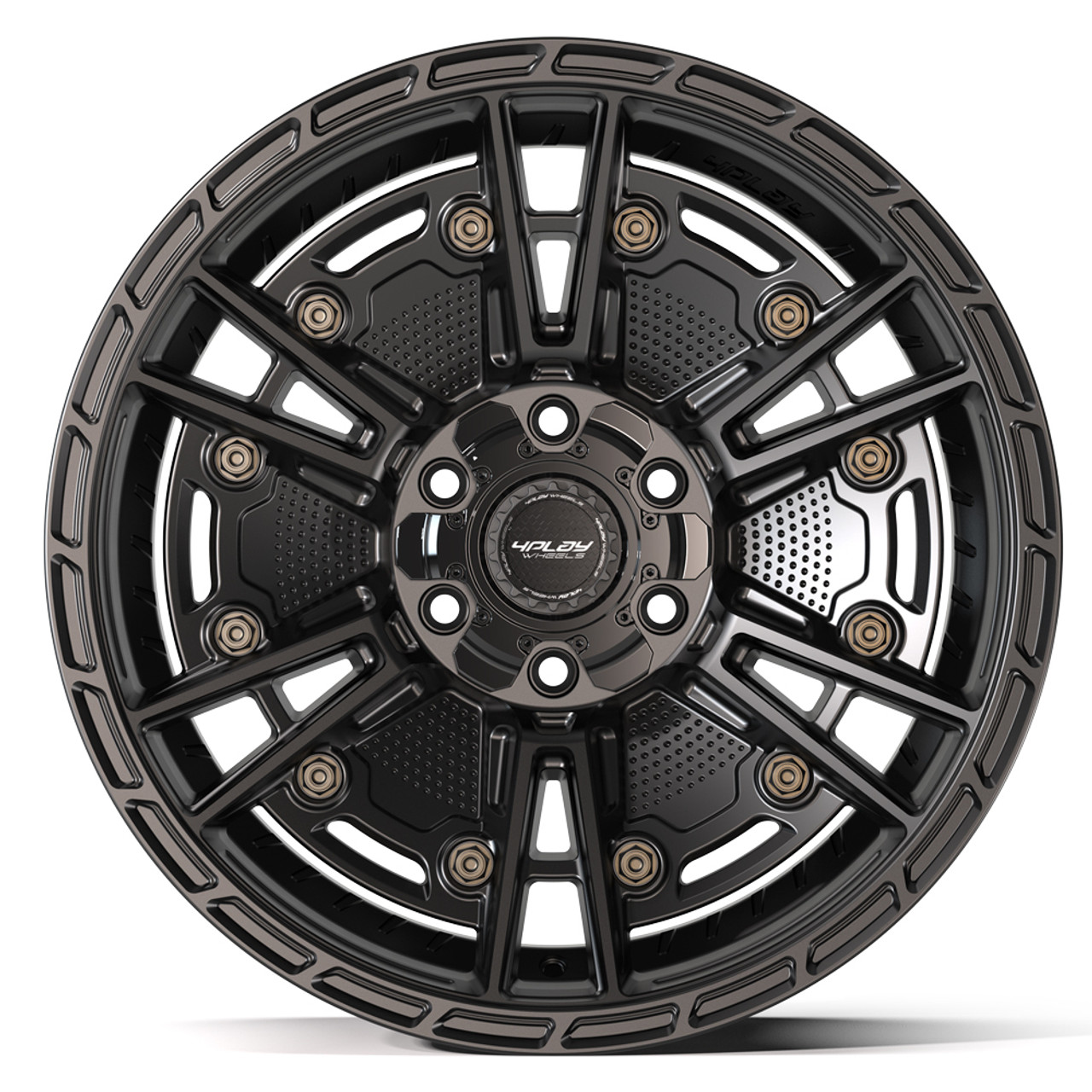 Set 4 17" 4PLAY 4PS01 Satin Black 17x9 6x5.5 6x135 -6mm Lifted Truck Suv Rims