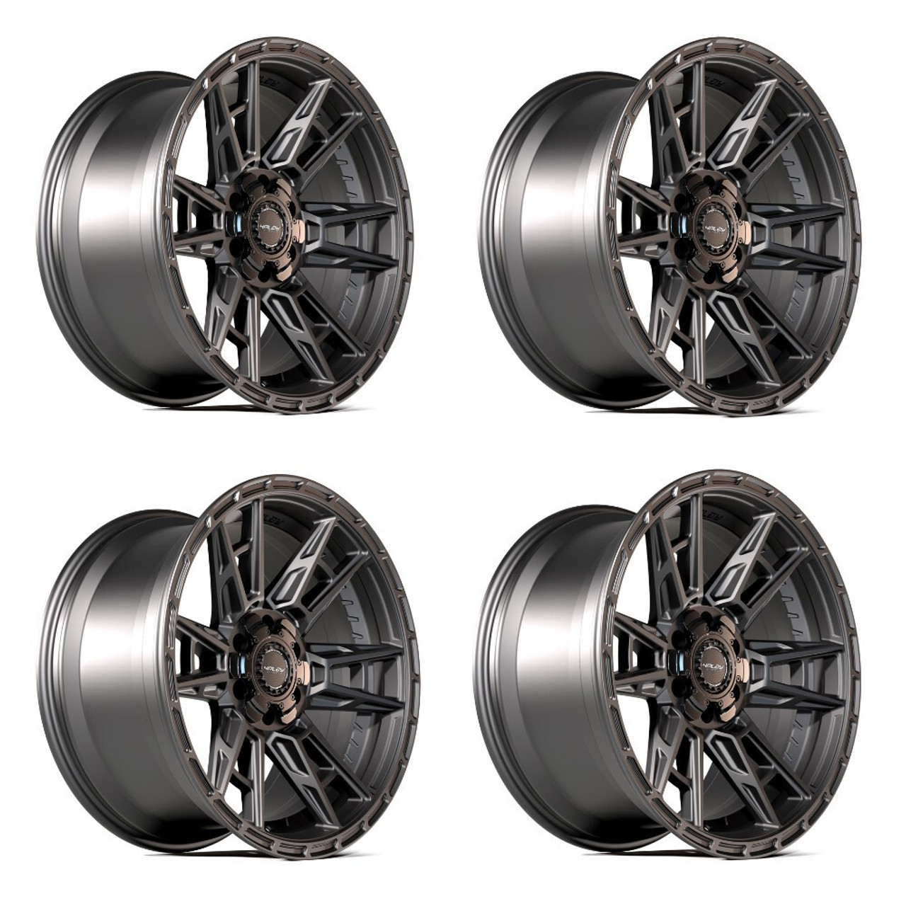 Set 4 20" 4PLAY 4PS20 Satin Black 20x9 6x5.5 6x135 18mm Wheels Truck Suv Rims