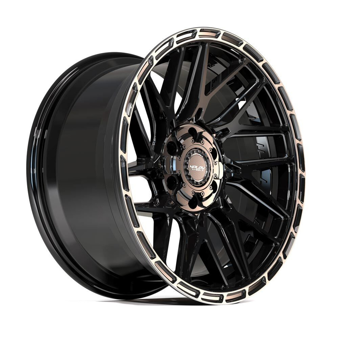 Set 4 24" 4PLAY 4PS28  24x10 6x5.5 6x135 24mm Black Brushed Face & Tinted Clear