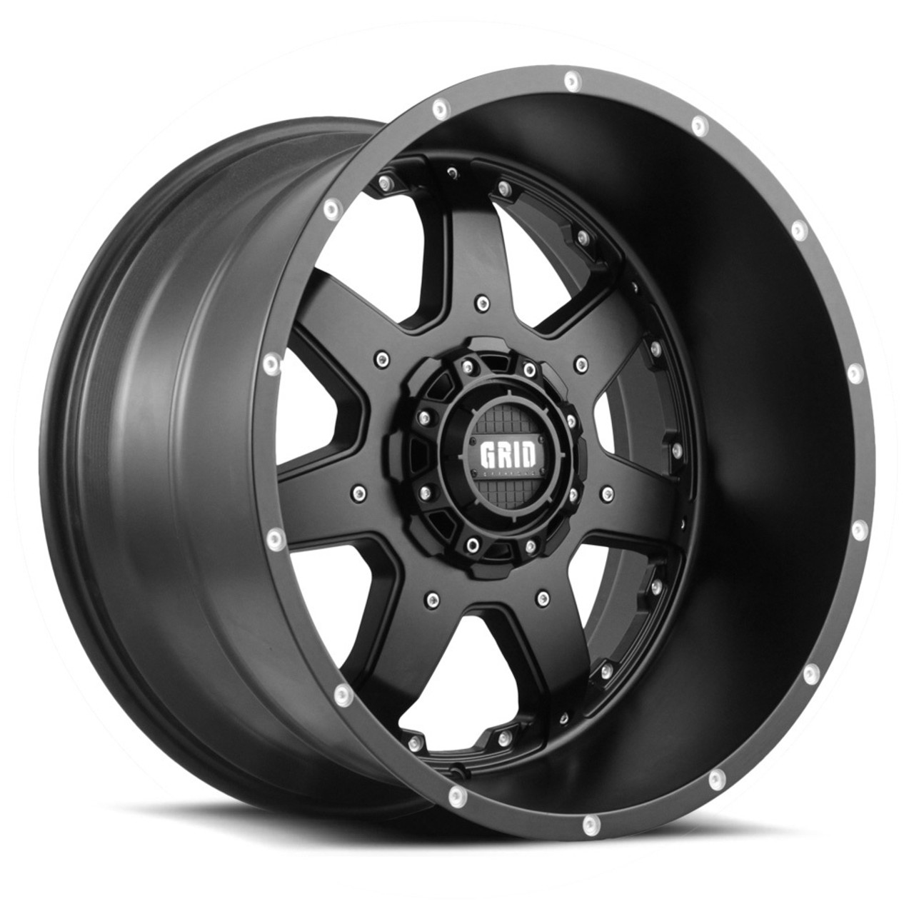 Set 4 20" Grid Offroad GD01 Matte Black 20x9 Wheels 6x135 6x5.5 0mm Rims