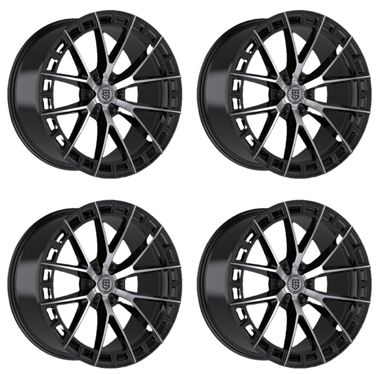 Set 4 22" TIS Motorsports 504MB Machined & Black 22x10 Wheels 6x5.5 Rims 24mm