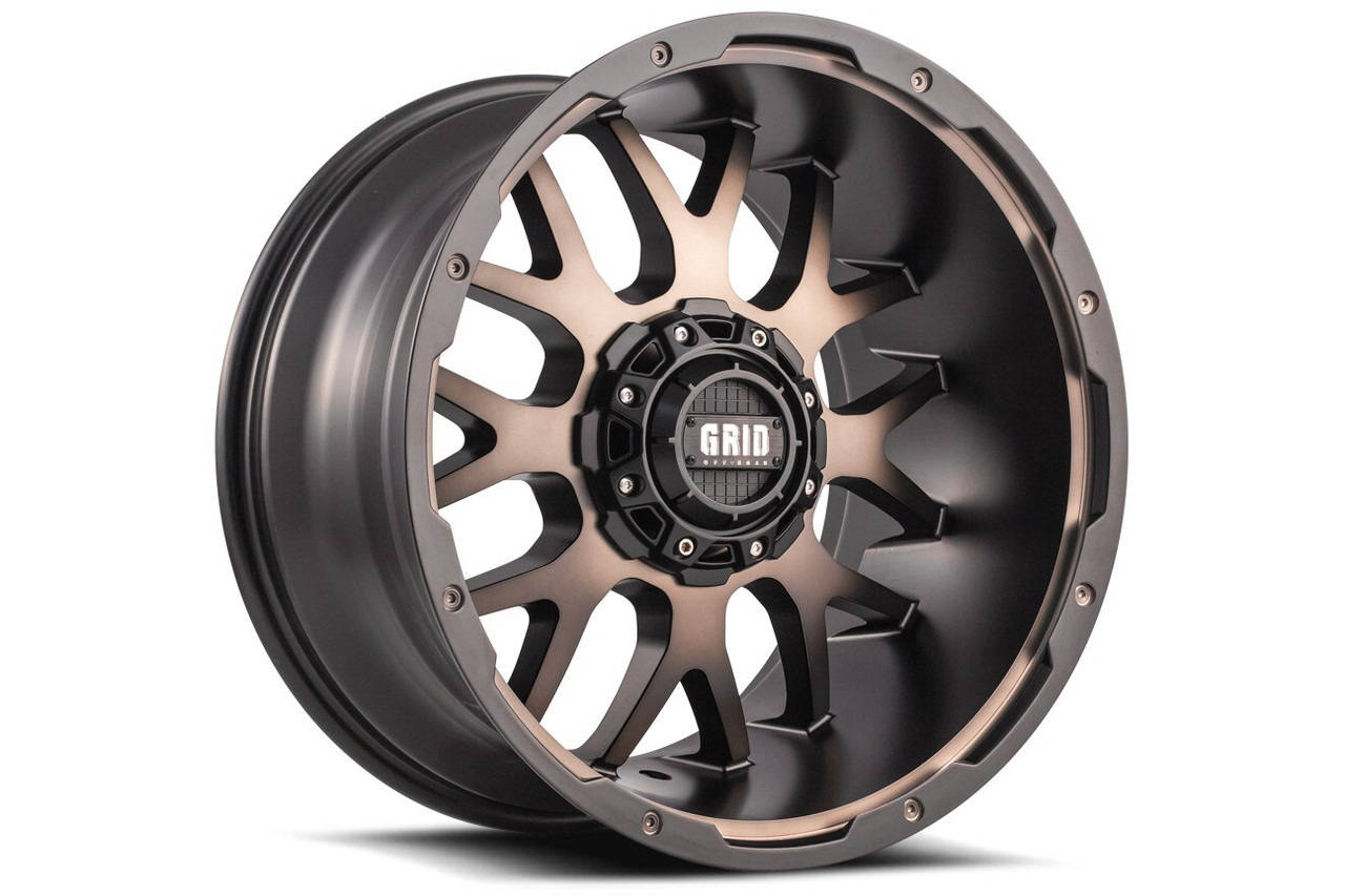 20" Grid Offroad GD02 20x9 5x5 5x5.5 0mm Wheel Matte Black Dark Tint Truck Rim