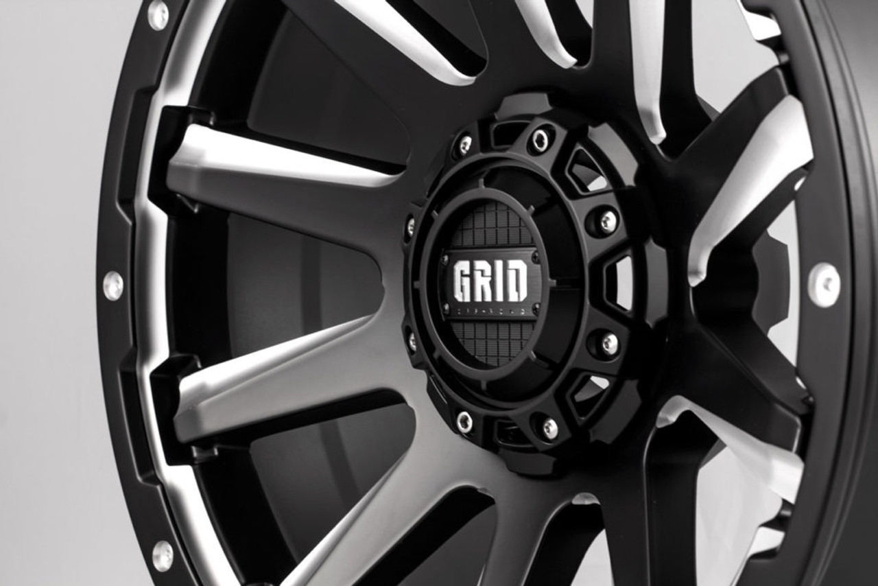 20" Grid Offroad GD05 20x10 8x170 -25mm Wheel Matte Black Milled For Ford Rim