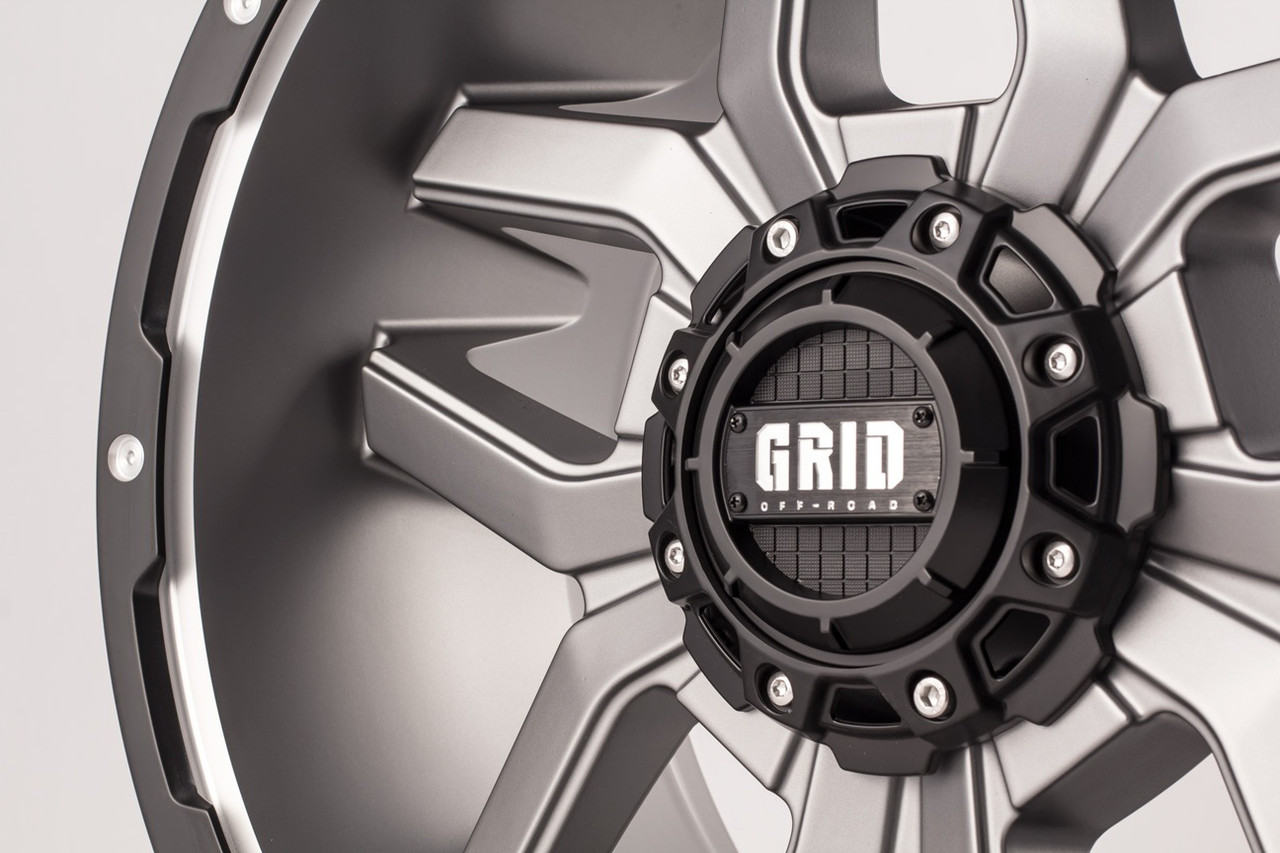 20" Grid Offroad GD07 20x10 5x150 -12mm Wheels Matte Anthracite Lifted Truck Rim